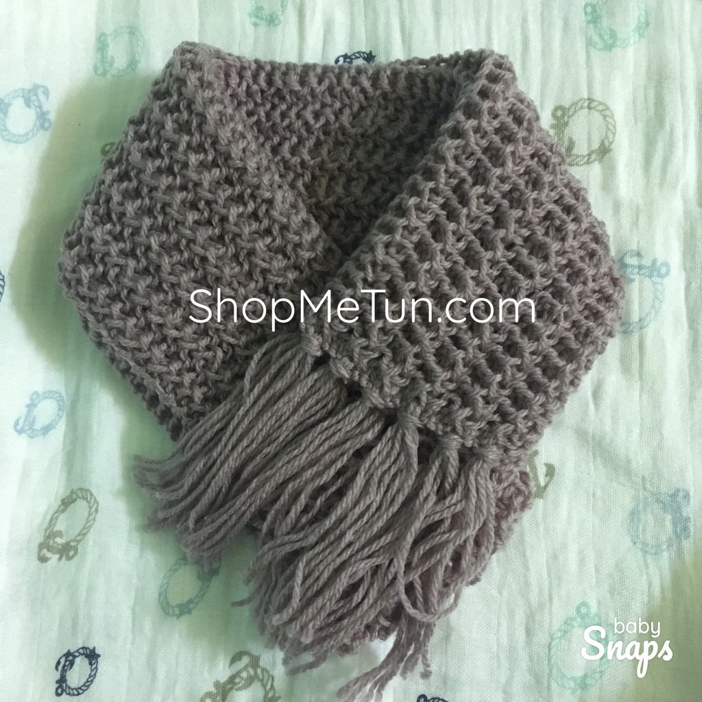Khăn len đan tay 1 màu - Tím nhạt