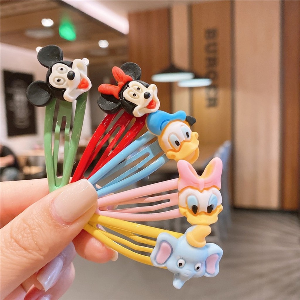 [Sẵn HCM] Set 2 kẹp tóc bấm hoạt hình cực xinh hình Minnie, mickey, donal cho bé - kẹp tóc bé gái - Selenshop