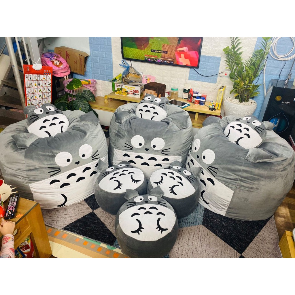 Ghế lười giọt nước hình totoro size XL 90x140cm (3 món)