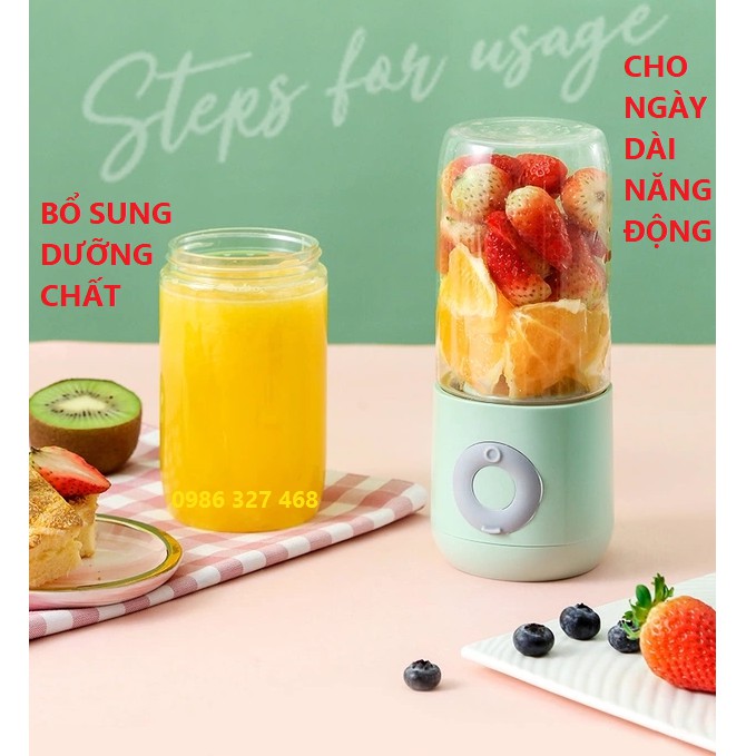 Siêu- Rẻ Máy xay sinh tố mini cầm tay pin sạc usb dung tích 500ml