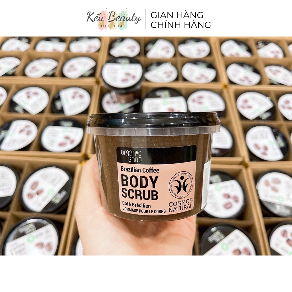 Tẩy tế bào chết toàn thân Organic Shop Organic Brazilian Coffee &amp; Sugar Body Scrub 250ml