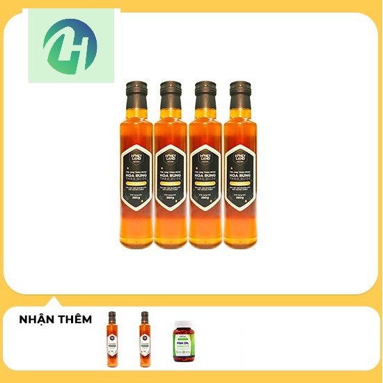 [HONEY LAND]_4 chai Mật ong rừng Thảo Dược (380g)+ 2 chai Mật ong Điện Biên(380g)+1 hũ Omega369 pineneedleoil (30v)