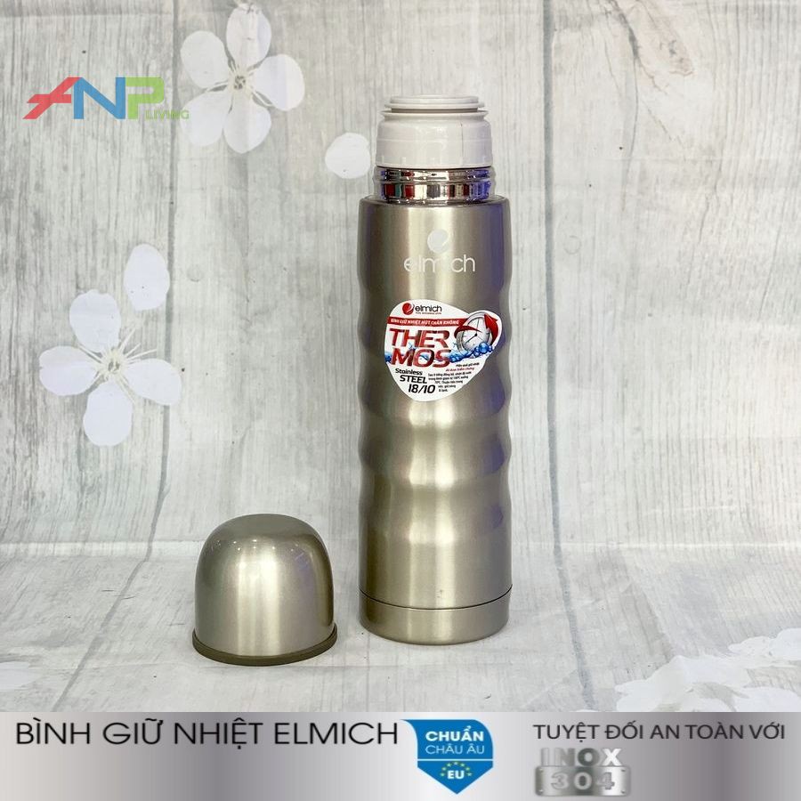 Phích Giữ Nhiệt  Inox 304  Elmich EL-6390 - Dung tích 500ml / Giữ Nóng 8h - Giữ Lạnh 12h) - Hàng Nhập Khẩu Chính Hãng