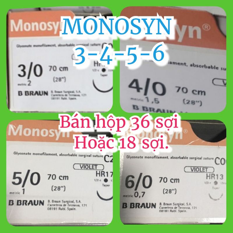 Chỉ MONOSYN 4, 5, 6 BBraun.