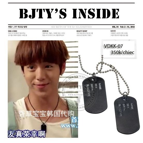 DÂY CHUYỀN LÍNH MỸ MÀU ĐEN - DÂY CHUYỀN NAM QUÂN ĐỘI - MẶT THẺ BÀI DOGTAG