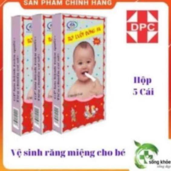 1K Gạc Rơ Lưỡi Đông Pha Hộp 5 Cái- Rơ lưỡi, vệ sinh khoang miệng cho bé, hạn chế tưa lưỡi