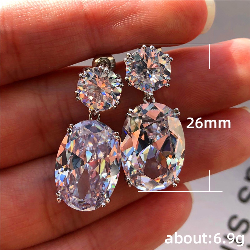 Khuyên Tai Tròn Rỗng Đính Đá Zircon Màu Cầu Vồng Sang Trọng Cho Nữ