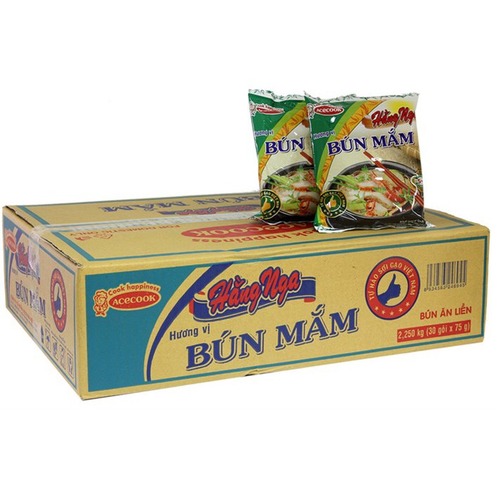 Thùng Bún ăn liền Hằng Nga Acecook(30 gói x75g)