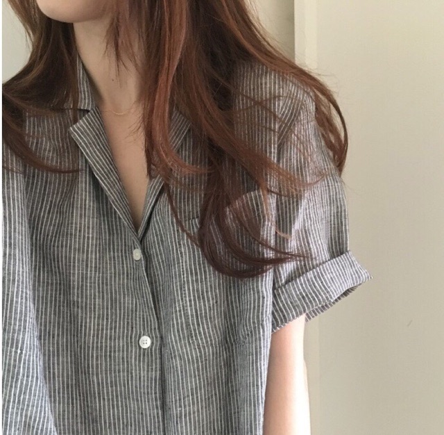 sẵn Đầm sơ mi kẻ sọc oversize - váy bigsize dáng suông dài | BigBuy360 - bigbuy360.vn