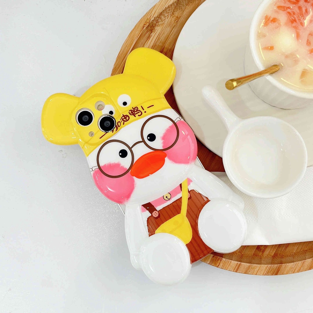 Ốp Điện Thoại Hình Gấu / Vịt 3D Dễ Thương Cho IPhone14Pro Max 12 Pro Max