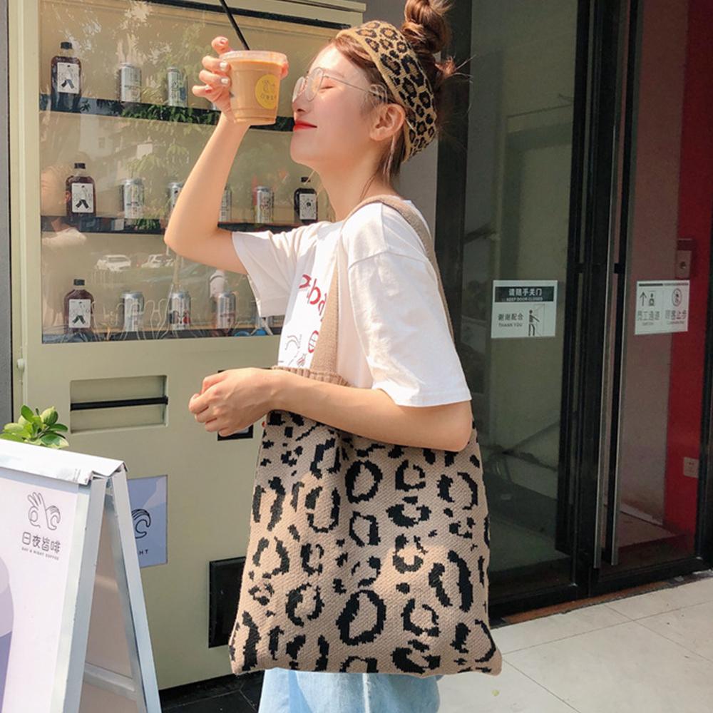 Túi Xách Cotton Dệt Kim Phong Cách Hàn Quốc Dễ Thương Cho Nữ