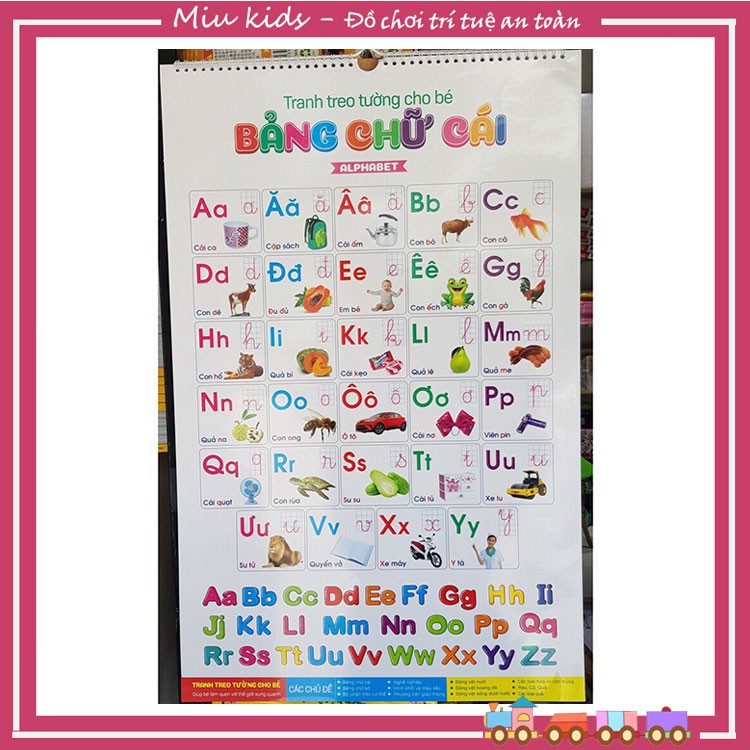 Bộ tranh treo tường cho bé 12 chủ đề song ngữ tiếng Anh và tiếng Việt, bảng chữ cái cho bé
