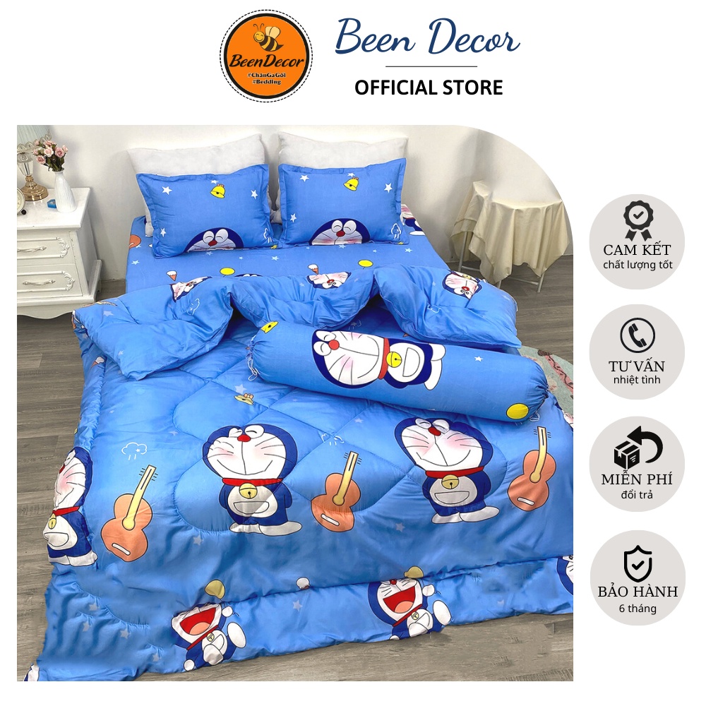 [CHĂN PHAO]  Set 5 Bộ Chăn Ga Gối poly [Siêu Đẹp Siêu Ấm] [ 1 Chăn phao + 1 Bộ Ga chun Vỏ gối nằm + 1 Vỏ gối ôm ]