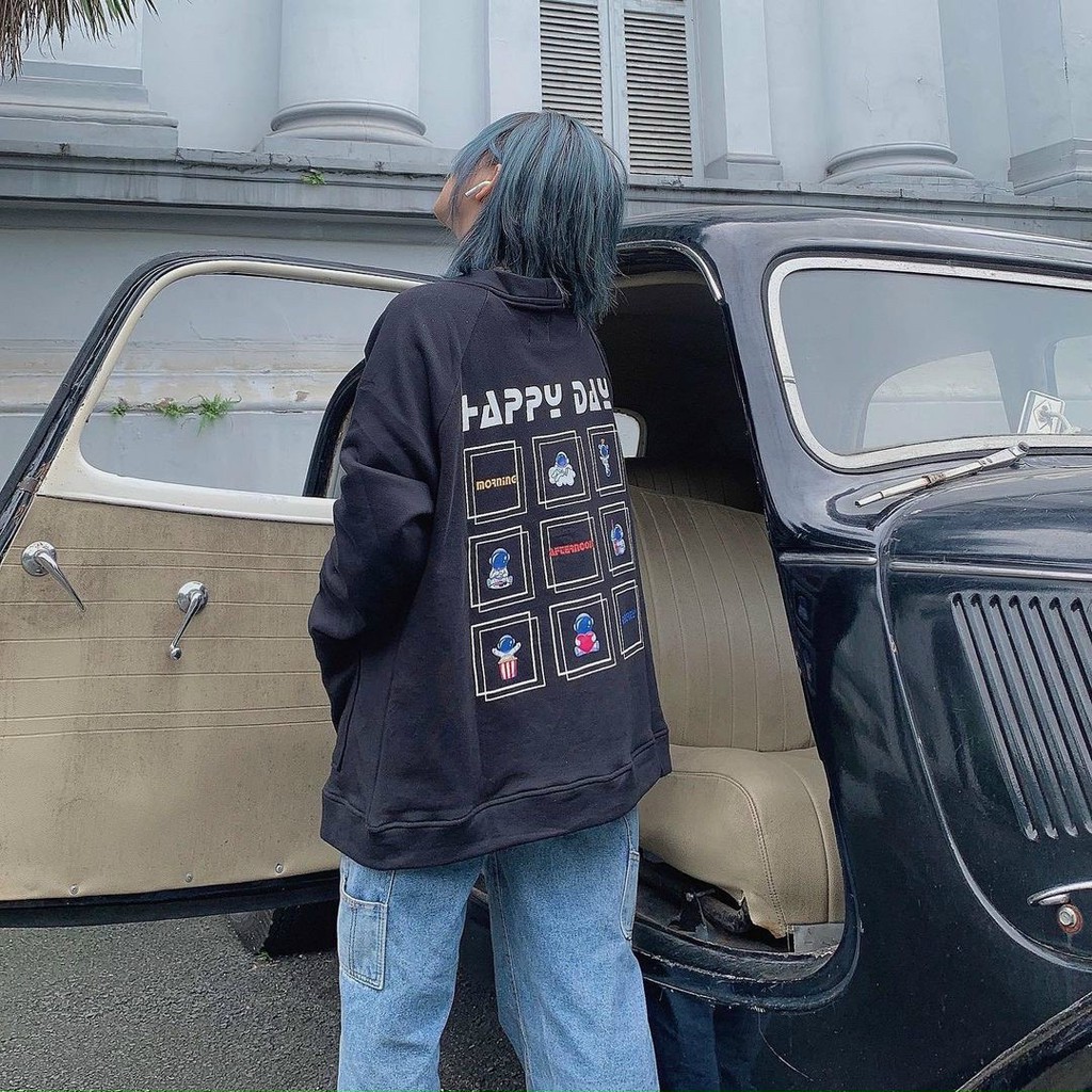 Áo khoác nỉ unisex cardigan from rộng  nam nữ phong cách ulzzang