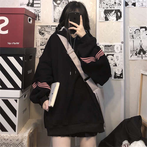 Jiashucheng Áo Hoodie Dáng Rộng Plus Size Phong Cách Harajuku Cho Nữ