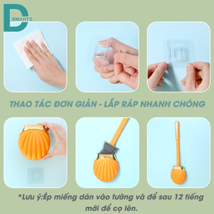 Cọ bồn cầu toilet gắn tường tạo hình sang trọng chất liệu silicon siêu mềm mại