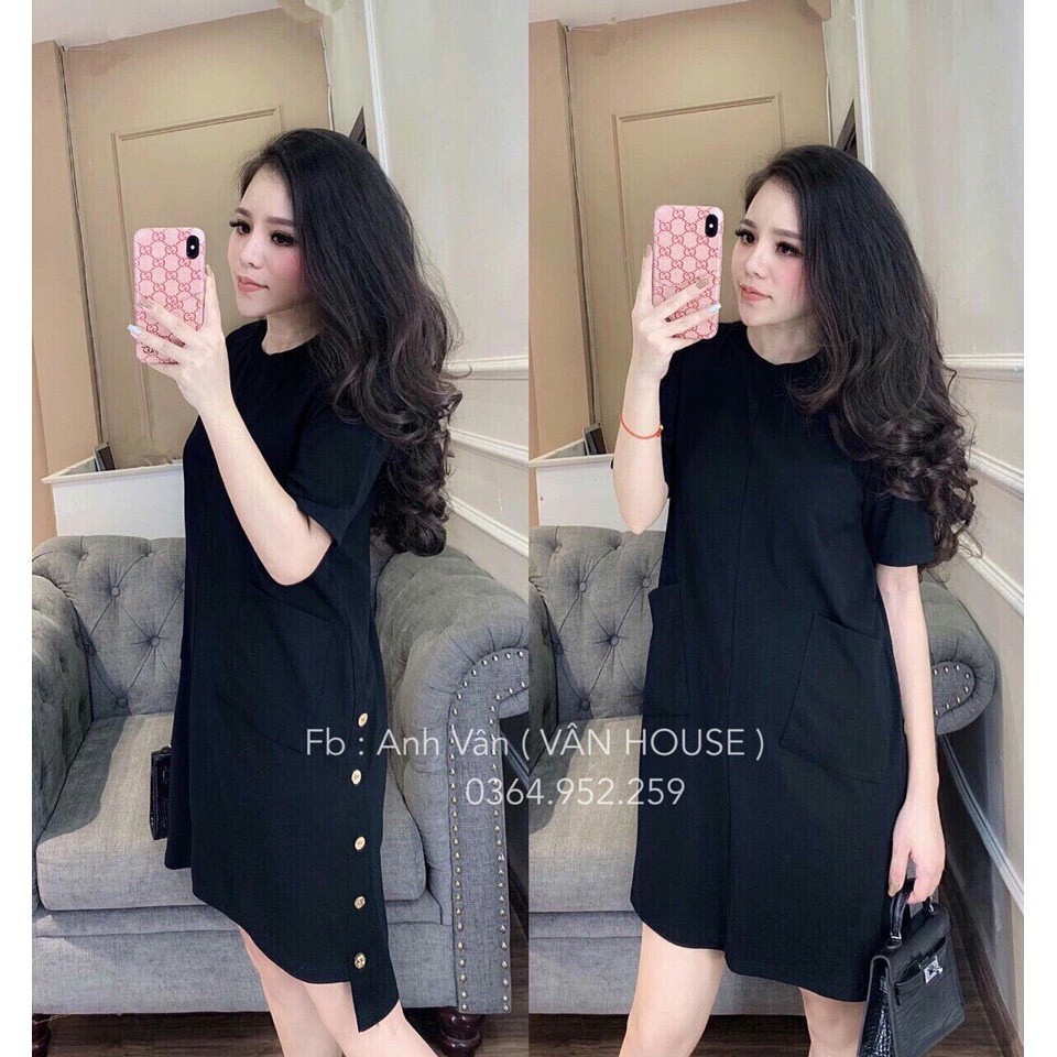 Váy Sườn Cúc 2 Túi Hot Hit( Ảnh Thật)_Xưởng May Quang Anh