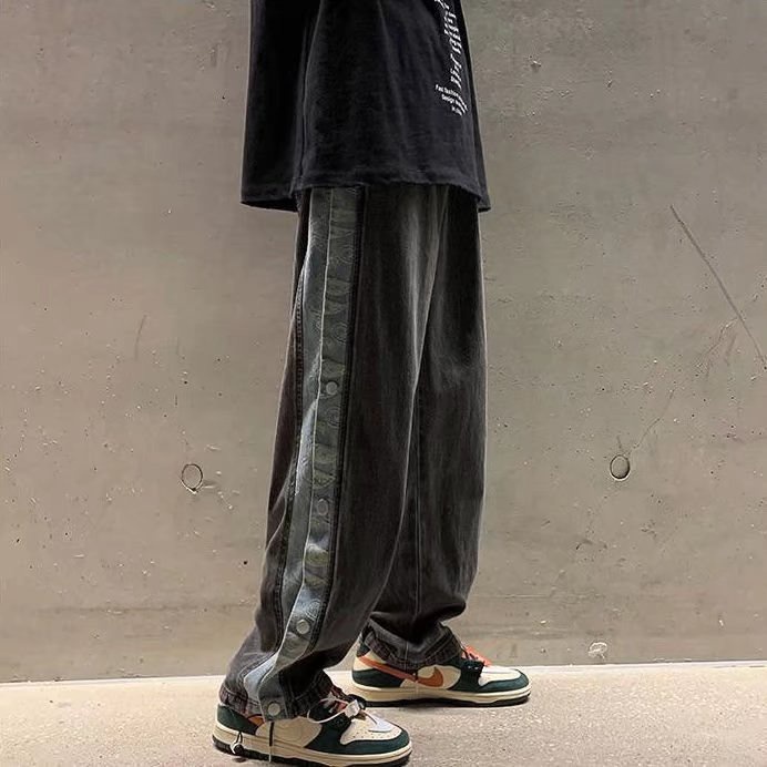 Quần jeans dài ống rộng thời trang Hàn Quốc cho nam