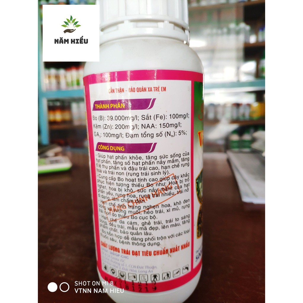 Phân bón lá Siêu Ra Hoa và Đậu Trái - Chai 500ml - Chuyên dùng cho cây ăn trái xoài, cam, quýt, bưởi, sầu riêng, nhãn