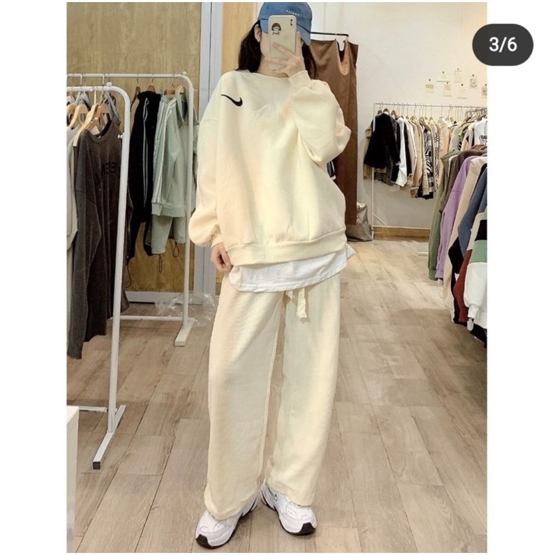 Quần Nỉ Tăm Ống Suông Dây Rút to 4 Màu Freesize kiểu dáng Hàn Quốc 2452 | BigBuy360 - bigbuy360.vn