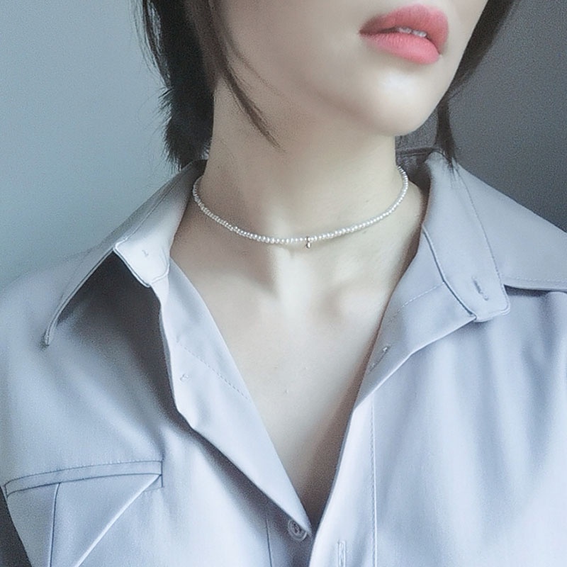 Vòng Cổ Choker Đính Hạt Ngọc Trai Thời Trang Phong Cách Hàn Quốc Dành Cho Nữ Mới