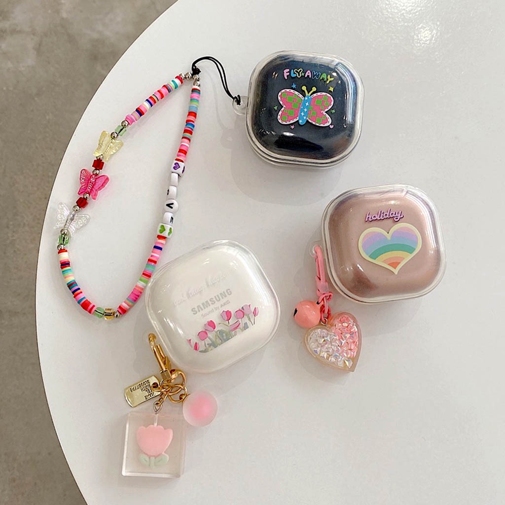 Vỏ Bảo Vệ Hộp Sạc Tai nghe không dây samsung galaxy buds live / pro / 2 Bằng tpu Mềm Họa Tiết Hoa tulip Chống Rơi Chống Bụi