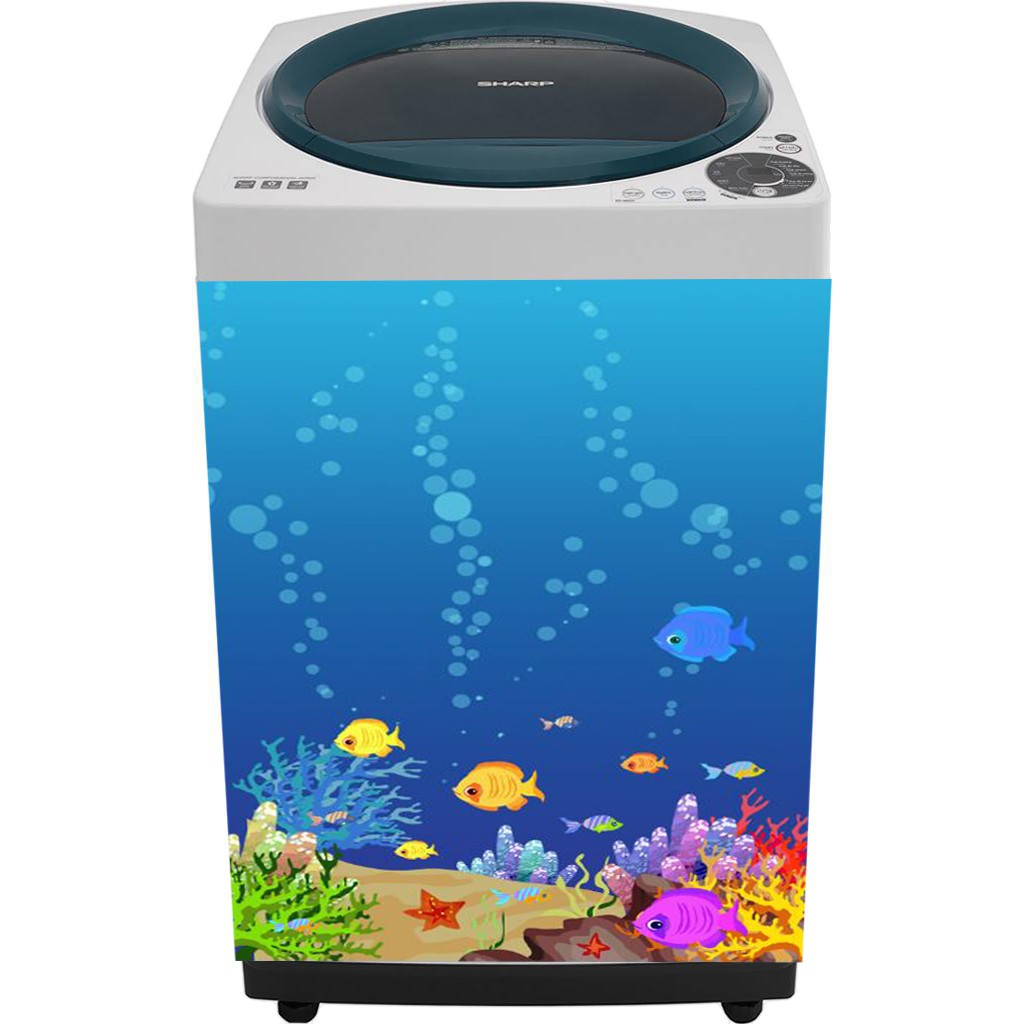 Decal trang trí máy giặt mẫu đàn cá