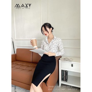 Váy ôm tôn dáng xẻ tà knit cutout skirt Maxy Workshop