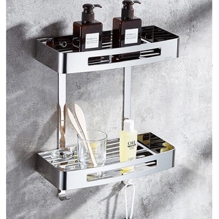 Kệ inox nhà tắm phòng tắm 2 tầng inox 304