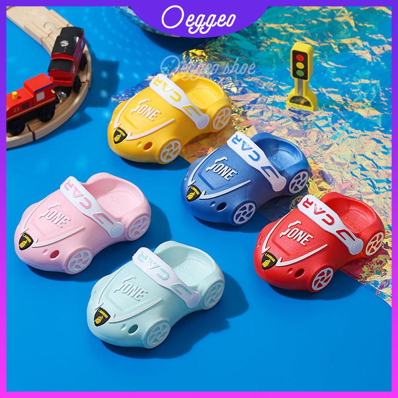 Oeggeo shop Dép Đế Bằng Chống Thấm Nước Hình Xe Hơi Cho Trẻ Em