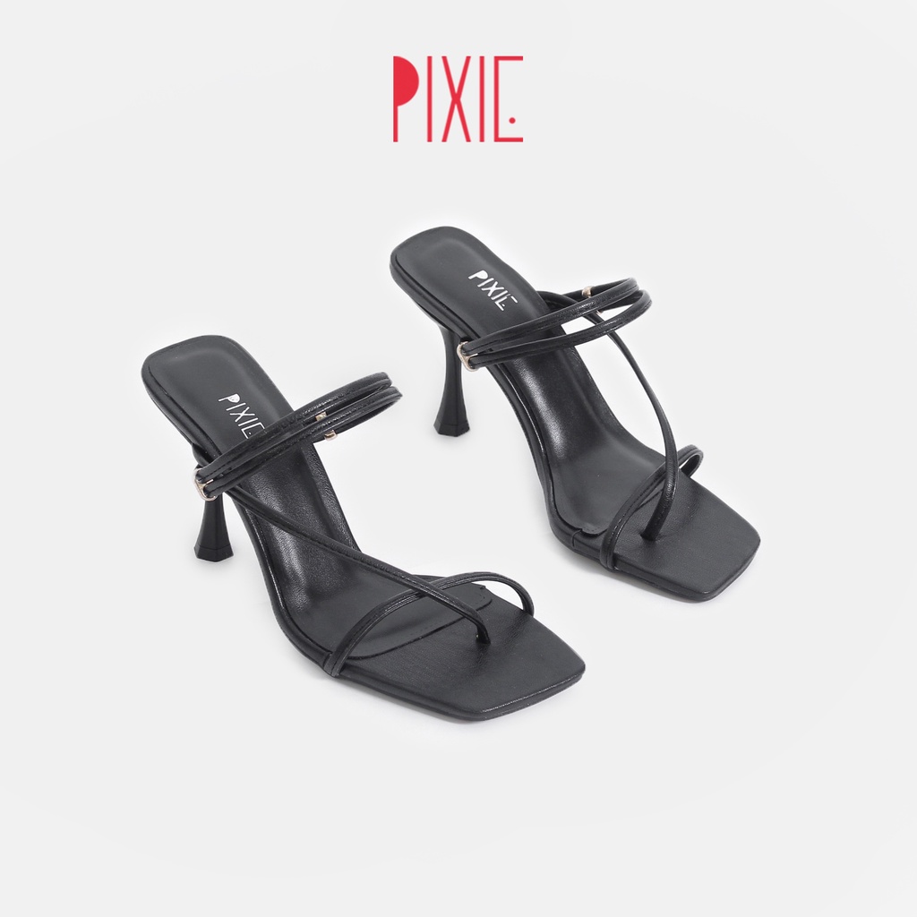 Giày Sandal Cao Gót 7cm Quai Mảnh Xỏ Ngón Pixie X483