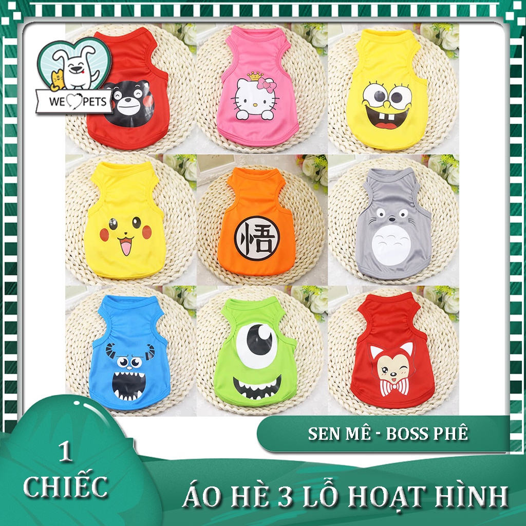 Quần áo chó mèo thú cưng - Áo ba lỗ hoạt hình - Lida Pet Shop