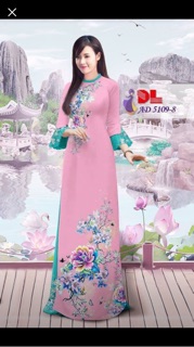 Vải áo dài hoa mẫu đơn
