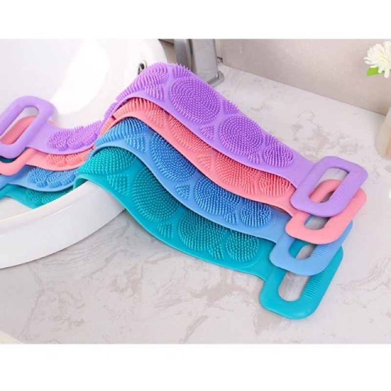 Đai chà lưng 2 mặt silicon giúp chà lưng dễ dàng thoải mái