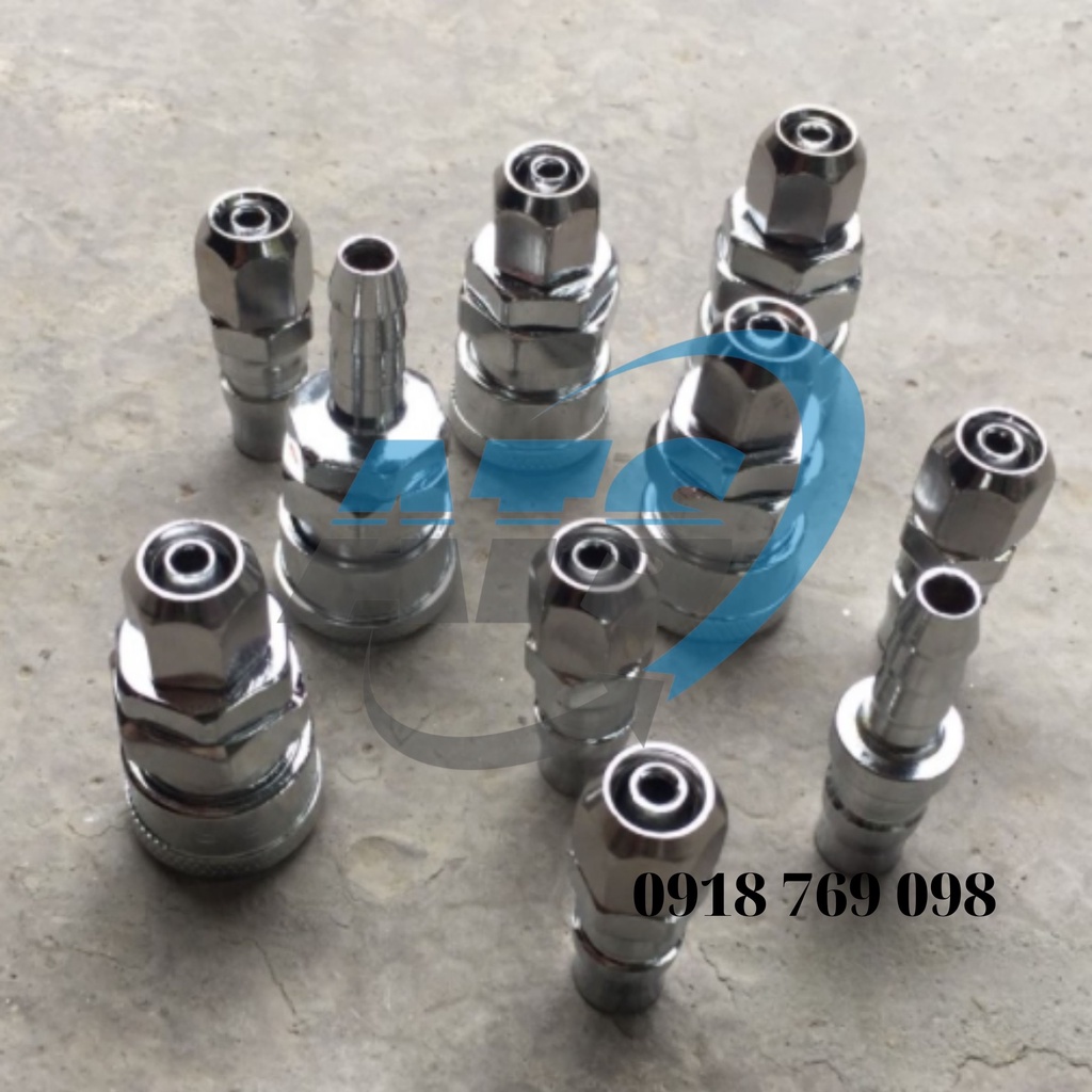 KHỚP NỐI NHANH MÁY NÉN KHÍ NỐI DÂY 8MM, 10MM, 12MM