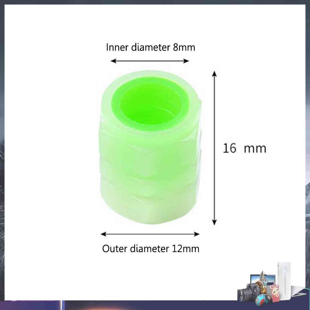 Set 4 Vỏ Bọc Van Schrader Dạ Quang Cho Xe Máy / Xe Đạp