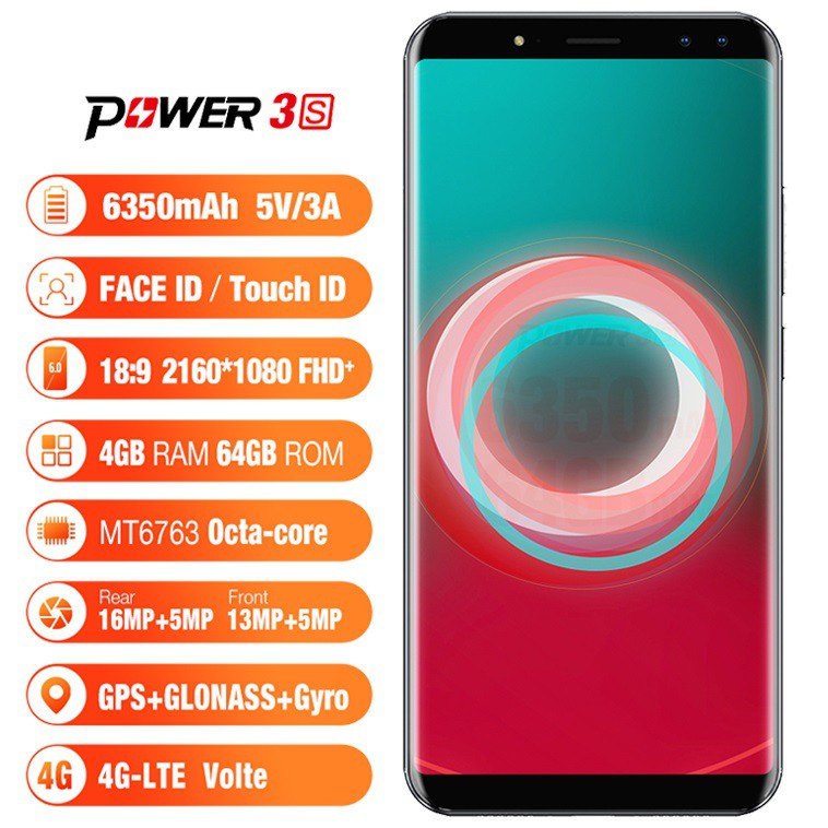 Điện thoại ulefone power 3s vàng mơ
