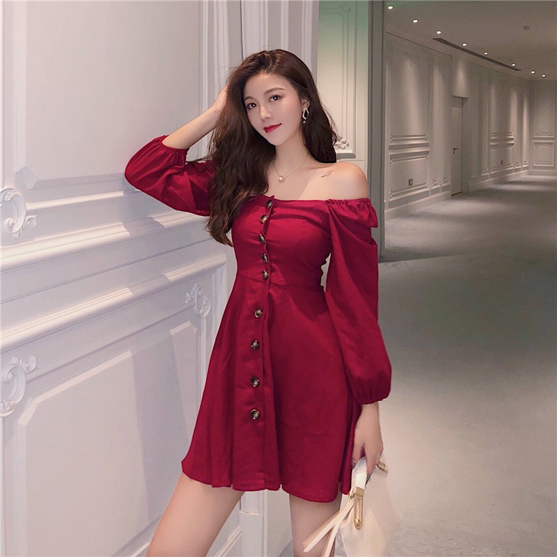 (ORDER) Váy hở vai dáng xòe (Ảnh thật ở cuối)
