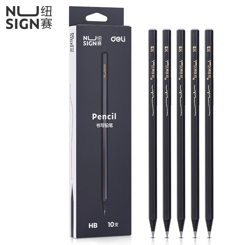 Set 10 Bút Chì Gỗ Đen 2B HB Hình Lục Giác