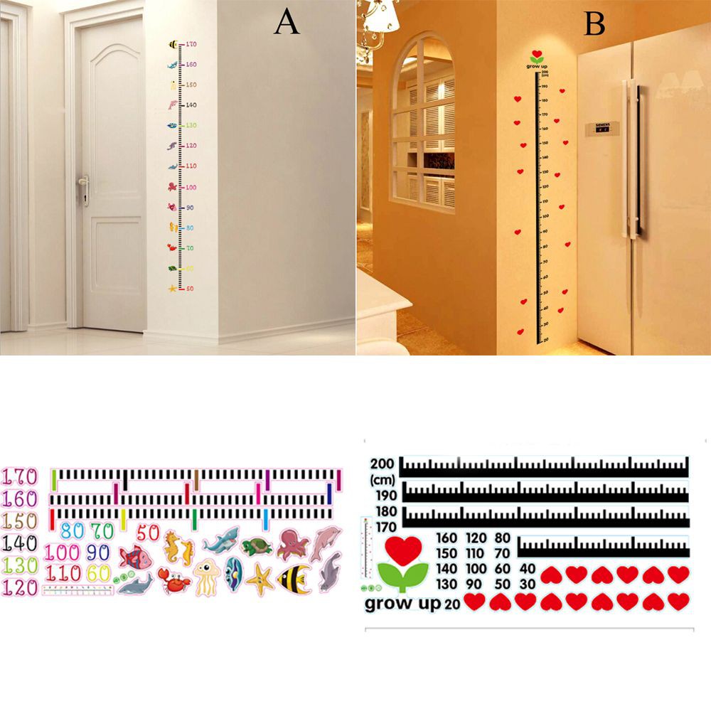 Decal Dán Tường Đo Chiều Cao Trái Tim Dễ Thương
