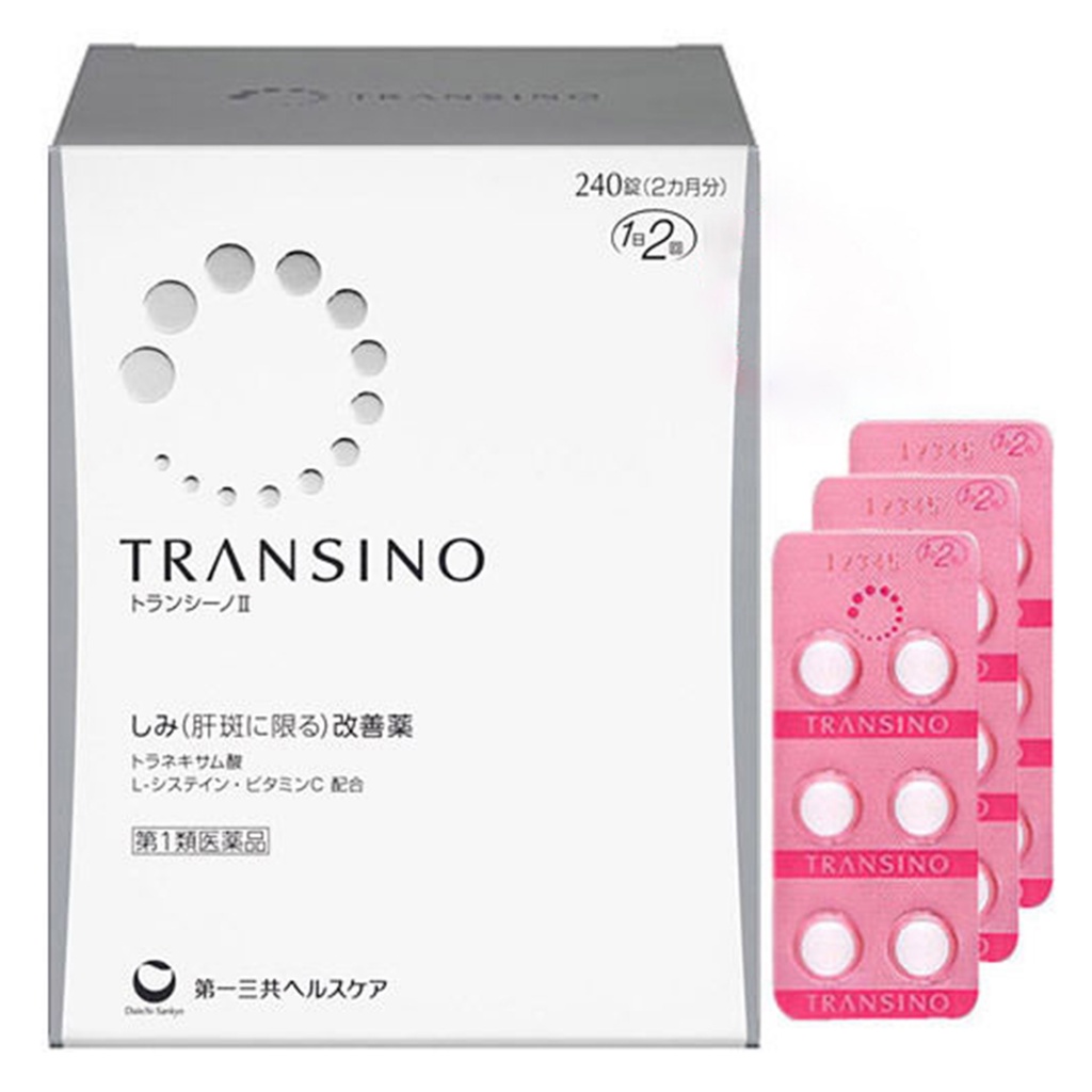 Viên uống Transino trắng da mờ thâm nám hiệu quả Nhật Bản Chính Hãng  Hộp 120 viên, 240 viên