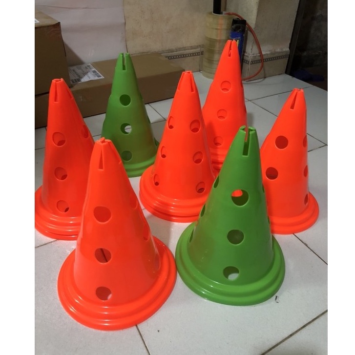 Combo 5 Chiếc Nấm Tập Chiến Thuật, Marker, Cone Chơi Thể Thao Bóng Đá Rào Cản Nhựa Loại 25F, 30F, 38F, 50F