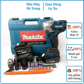 Máy siết bulong cầm tay 10cell makita 198v 420nm bắn vặn siết bu lông không chổi than 100% lõi đồng