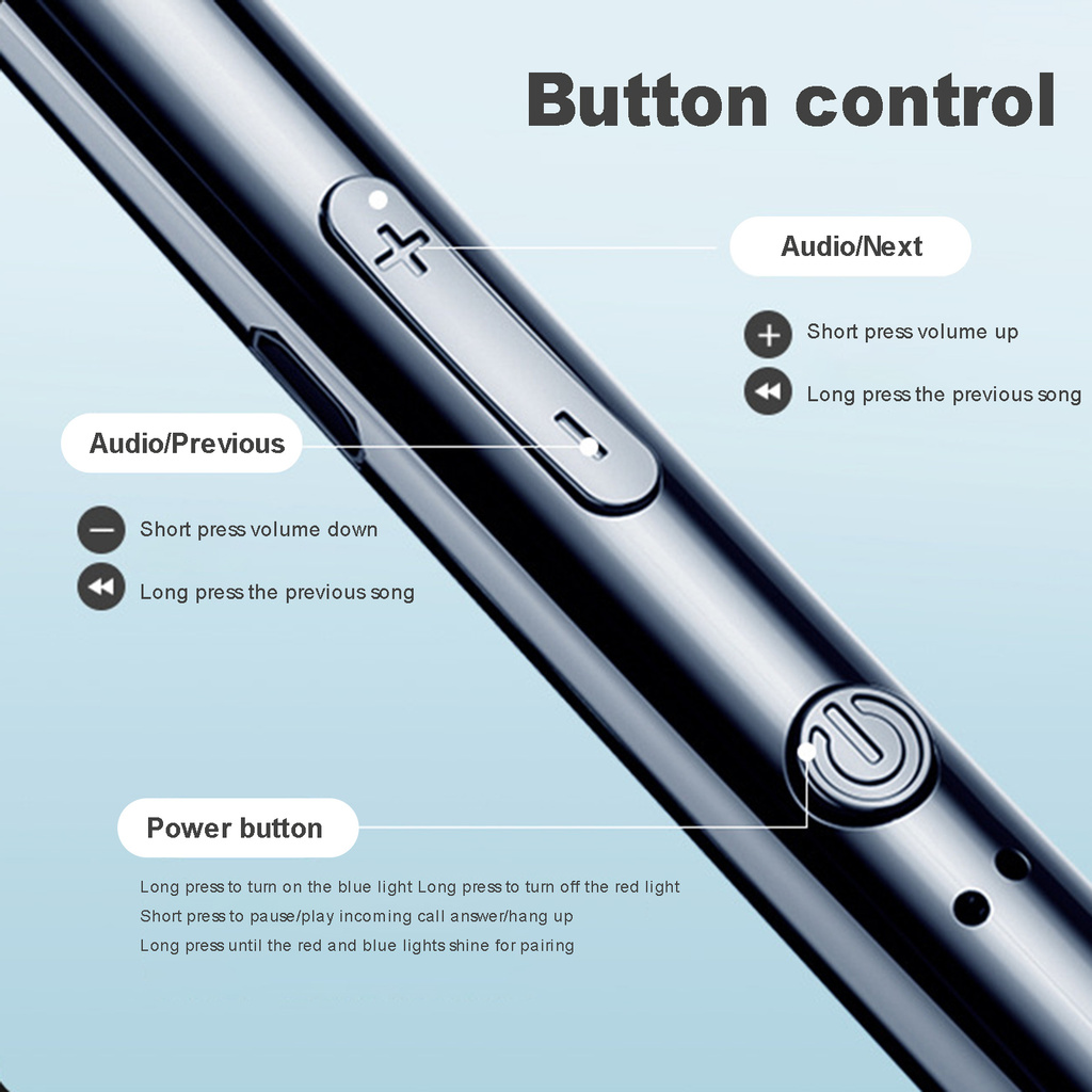 Cặp Tai Nghe Bluetooth 5.0 A2 Ipx5 Có Dây Đeo Cổ Tiện Dụng Kèm Phụ Kiện