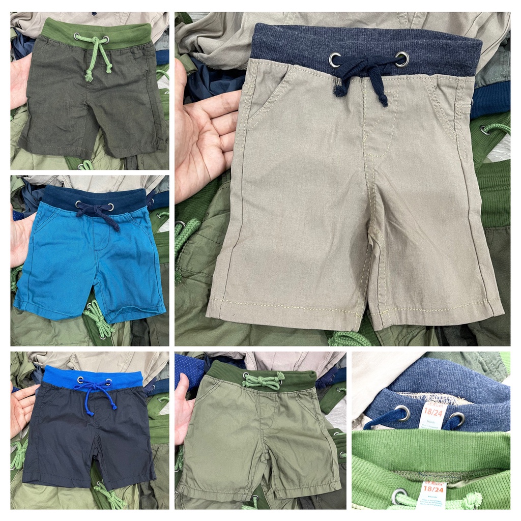 [Size 5-7kg] Quần đùi bé trai size 9/12M (5-7kg) Quần đùi vải đũi, kaki mùa hè cho bé trai siêu kute