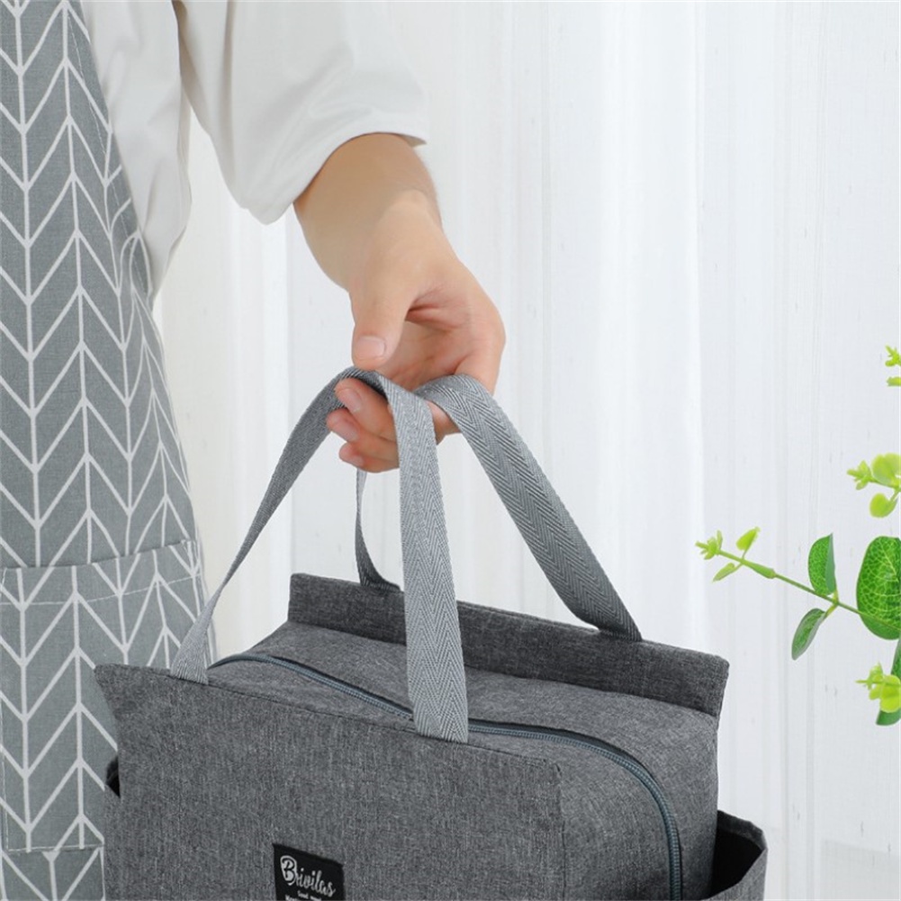 Hai Túi Túi Đựng Đồ Ăn Trưa Lớn Dày Hộp Cơm Túi Có Thể Gấp Lại Được Cách Điện Đơn Giản Túi Giữ Nhiệt Công Suất Lớn Lạnh Bảo Quản tươi Mát FLOWERDANCE