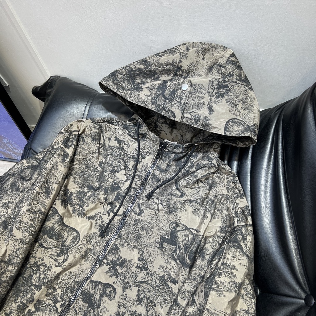 Áo khoác jacquard nữ có mũ thời trang cao cấp Christian Dior CD phong cách thời thượng