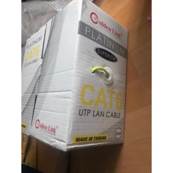 Cáp mạng Golden Link Platium UTP CAT6 màu vàng 305m chống nhiễu chuyên bootrom