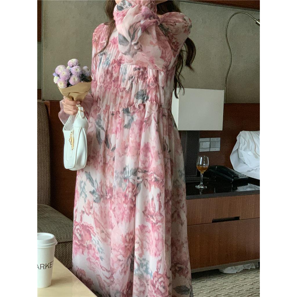 Đầm Voan Hoa Dáng Dài Phong Cách Hàn Quốc Sành Điệu 61068