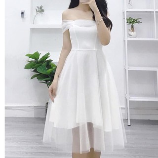 Đầm dự tiệc trễ vai công chúa cao cấp